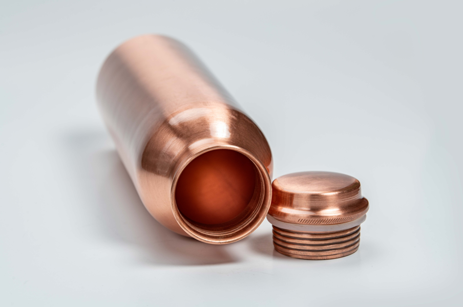 Smooth Pure Copper Water Bottle – Premium Handcrafted Drinkware USA
