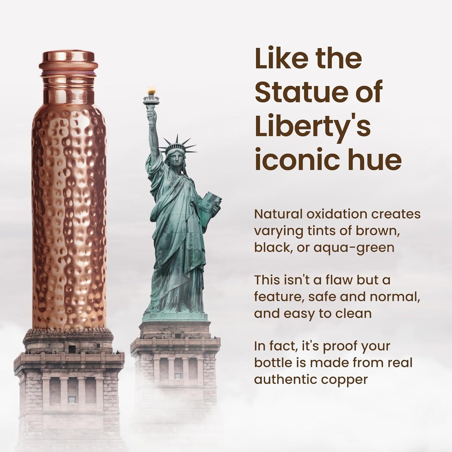 Hammered Pure Copper Water Bottle – 100% Handcrafted Ayurvedic Drinkware USA - Vessel Veda