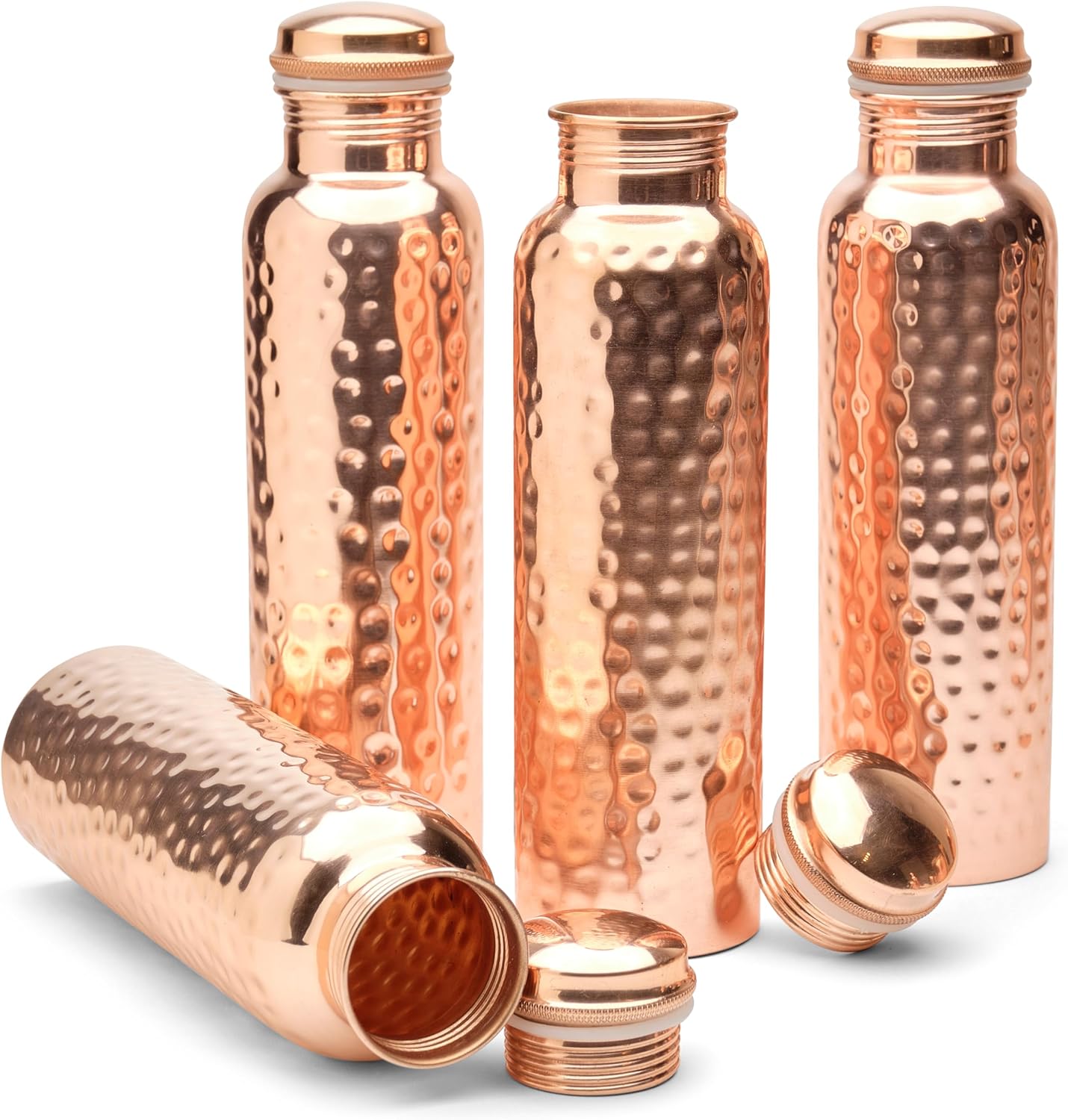 Hammered Pure Copper Water Bottle – 100% Handcrafted Ayurvedic Drinkware USA - Vessel Veda