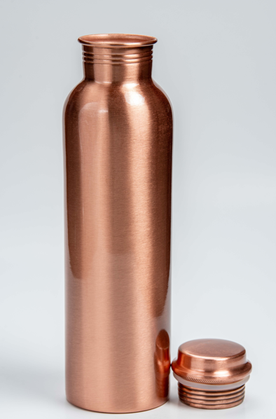 Smooth Pure Copper Water Bottle – Premium Handcrafted Drinkware USA