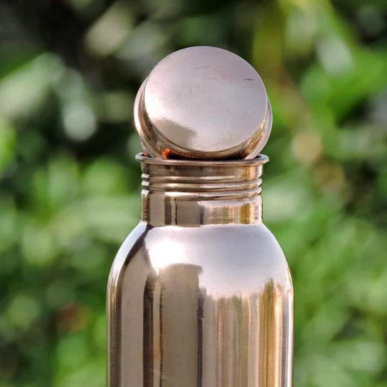 Smooth Pure Copper Water Bottle – Premium Handcrafted Drinkware USA - Vessel Veda
